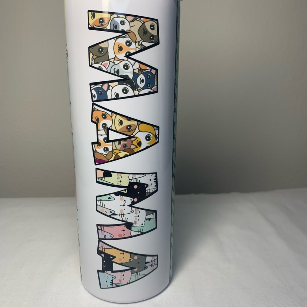 Cat Dog Mama 20 Oz Skinny Tumbler